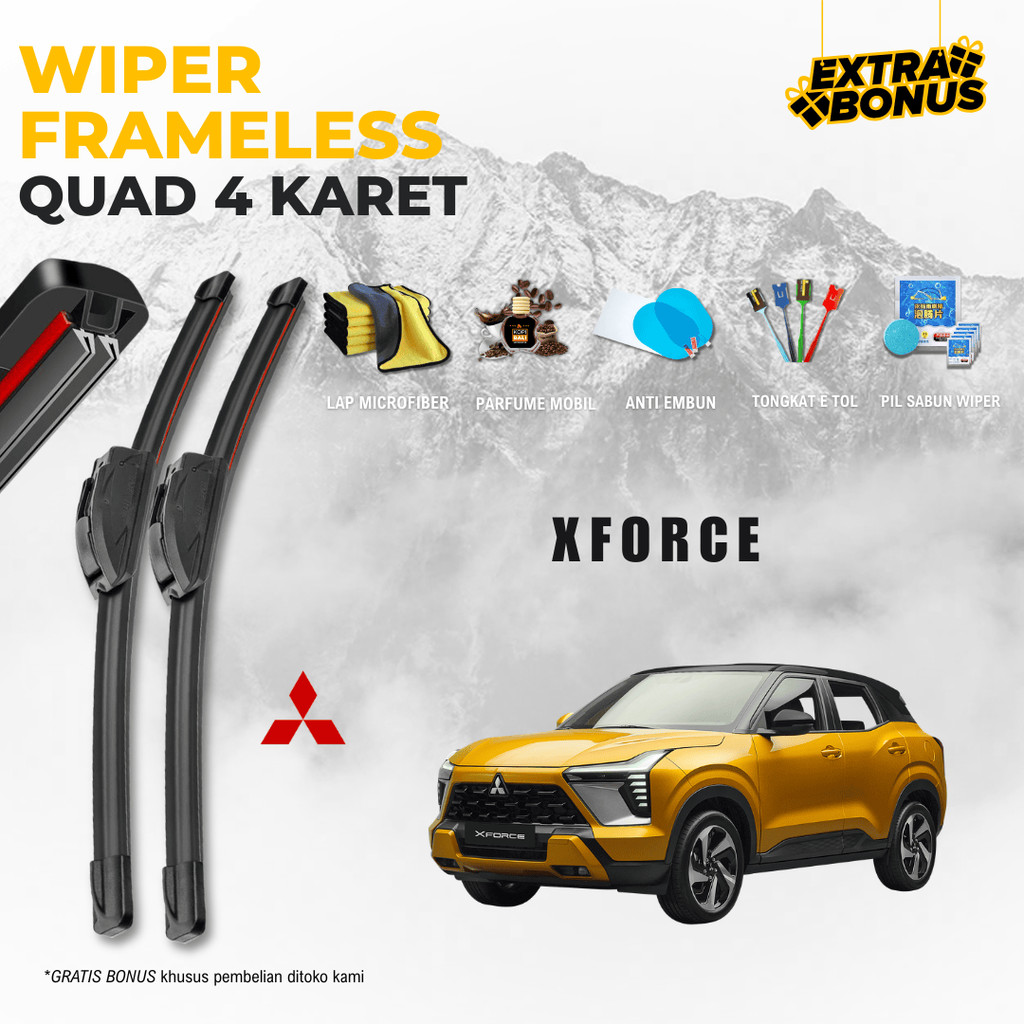 ที่ปัดน้ําฝนกระจกรถยนต์ Mitsubishi XForce Quad ฟรี 5 โบนัส