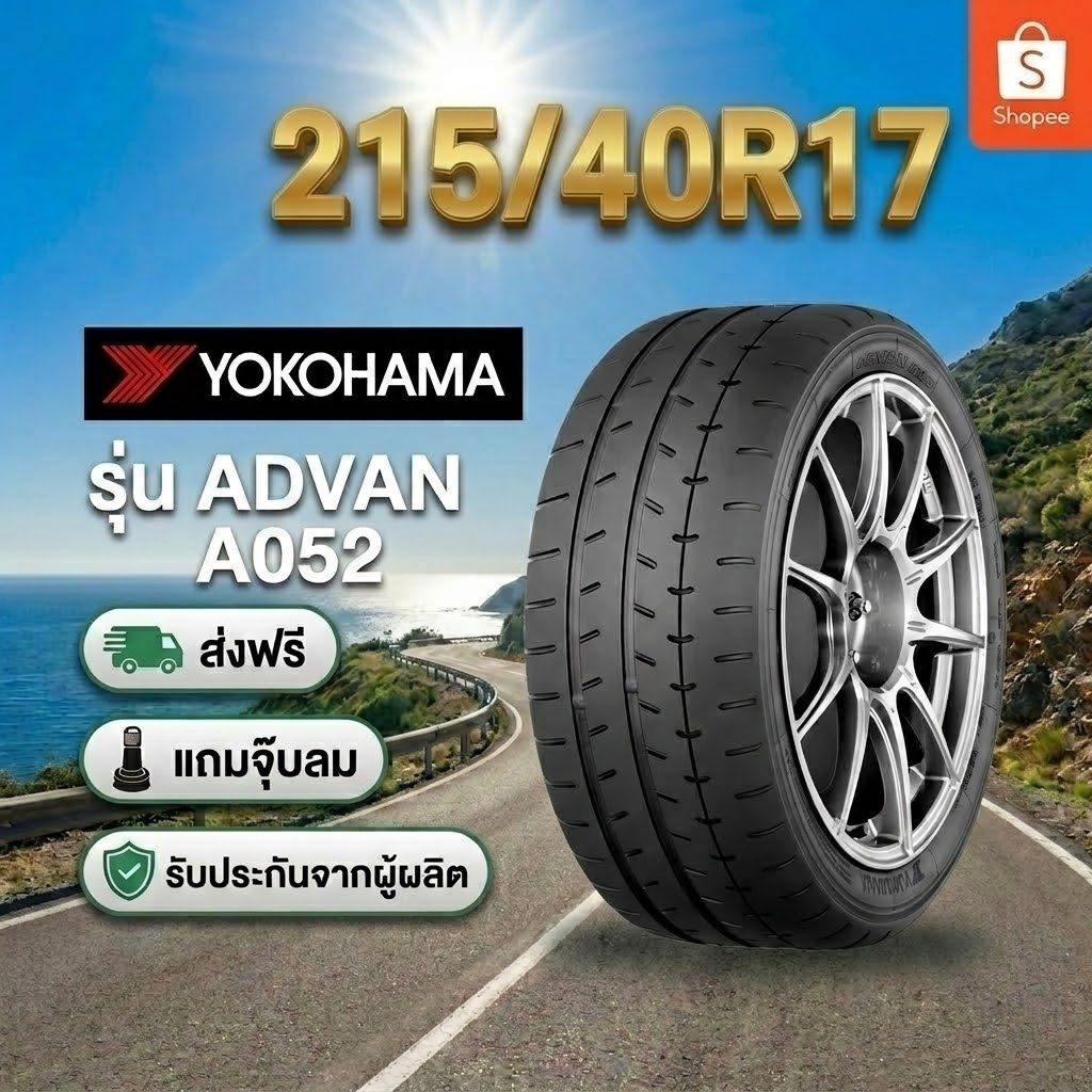 215/40R17 YOKOHAMA ADVAN A052 ยางใหม่ 1 เส้น ปี 2026