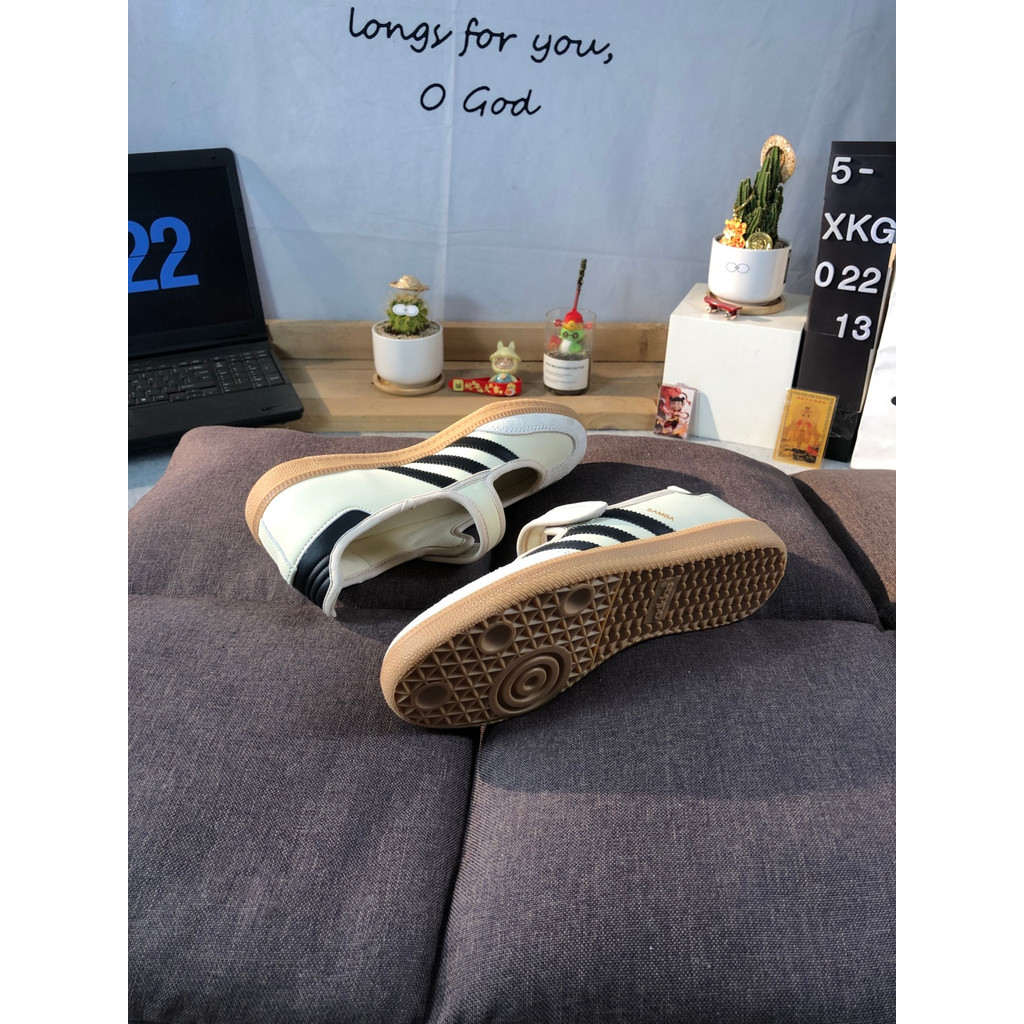 Sampa Dance Mary Jane Series Retro Velcro การฝึกอบรมเยอรมันฟุตบอลสไตล์ All-Match Low-Top Casual กีฬา