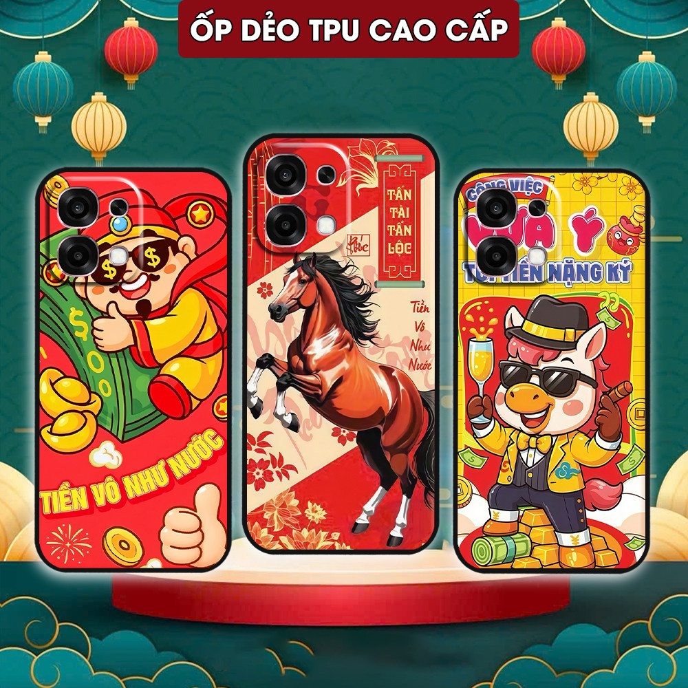 เคสสําหรับ Oppo A6 Pro / A6 Pro 5G พิมพ์ลายภาพ Tet 2026 ม้านําโชค