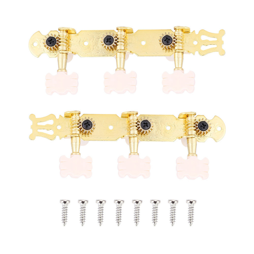 [ในสต็อก] 3+3 AcrylicClassical Guitar String Tuning Peg Tuners หัวเครื่องทอง