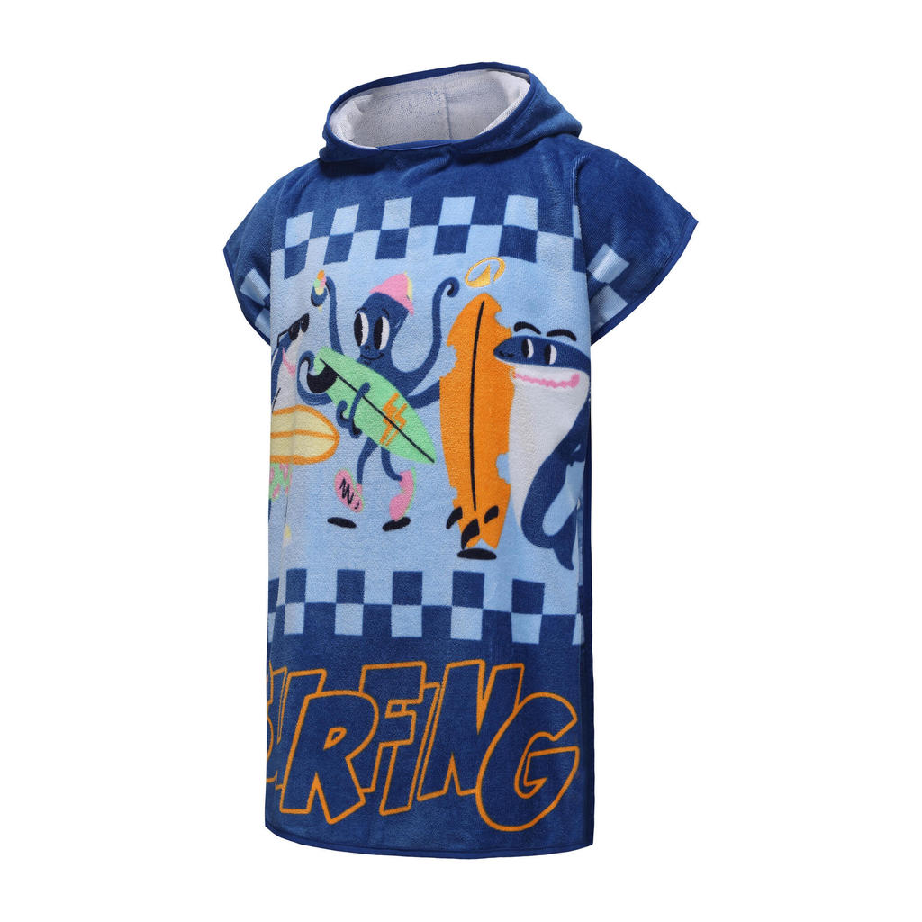 เสื้อปอนโชสำหรับเด็กรุ่น 500 (ลาย Animal Surf Party) | Poncho 500 JR - Animal Surf Party