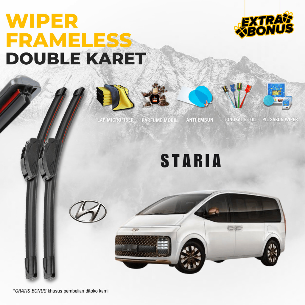 ที่ปัดน้ําฝนกระจกรถยนต์ Hyundai Staria Dual ฟรี 5 โบนัส