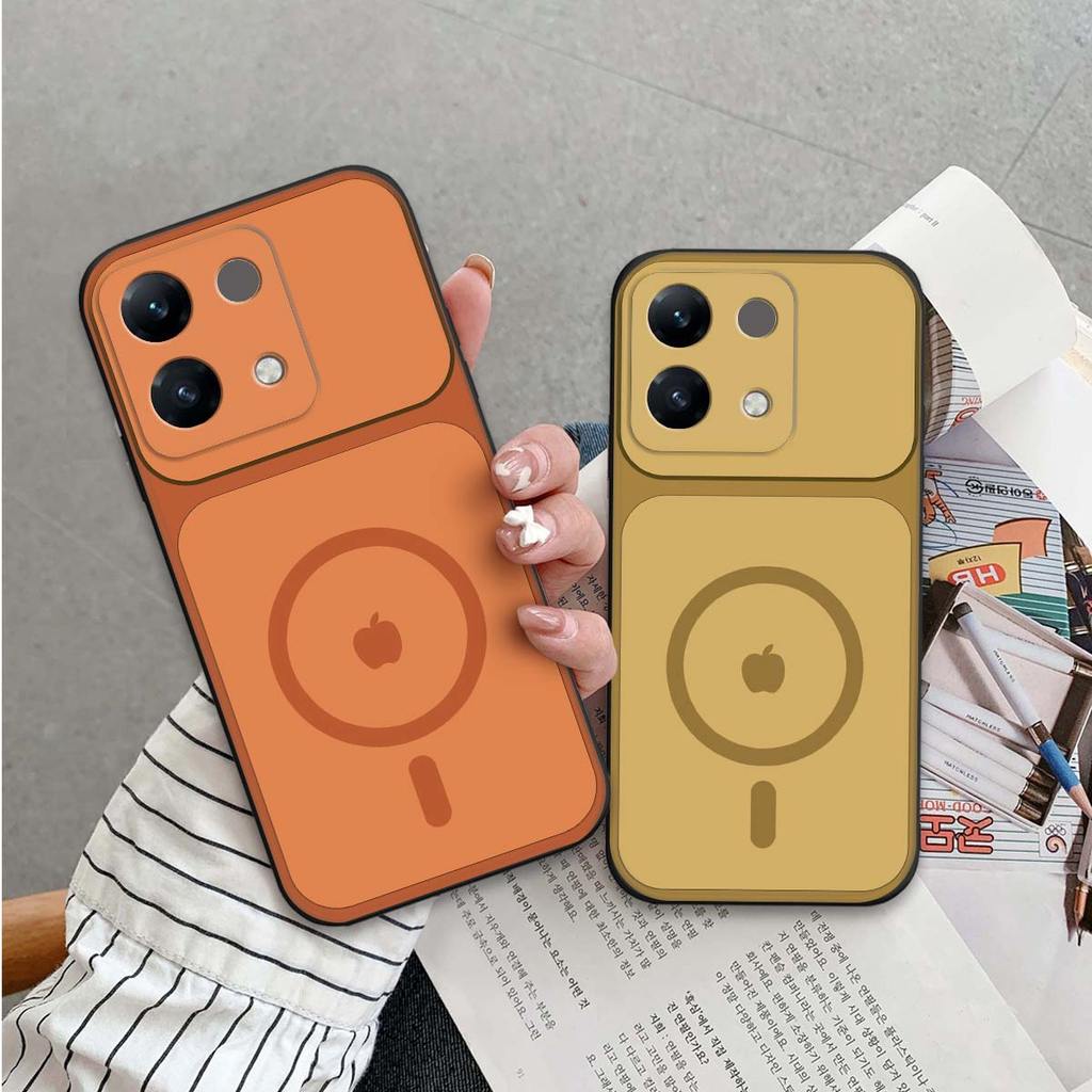 เคส Xiaomi Poco M6 / M6 Pro พร้อมฝาหลังวงแหวนชาร์จ apple พิมพ์หรูหรา