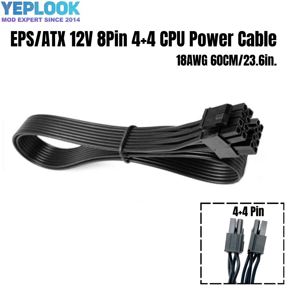 EPS/ATX12V สายไฟ CPU 8Pin 4+4Pin สําหรับ Corsair CX850M, CX750M, CX650M, CX600M, CX550M, CX500M, CX4