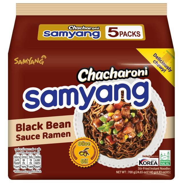 🏹 ซัมยังจาจาโรนีราเมง 140กรัม แพค 5 🌠 Samyang Chacharoni Ramen 140g. Pack 5 ⋆ 8801073101531 ✳️ ของแห้งและเครื่องปรุง [Da