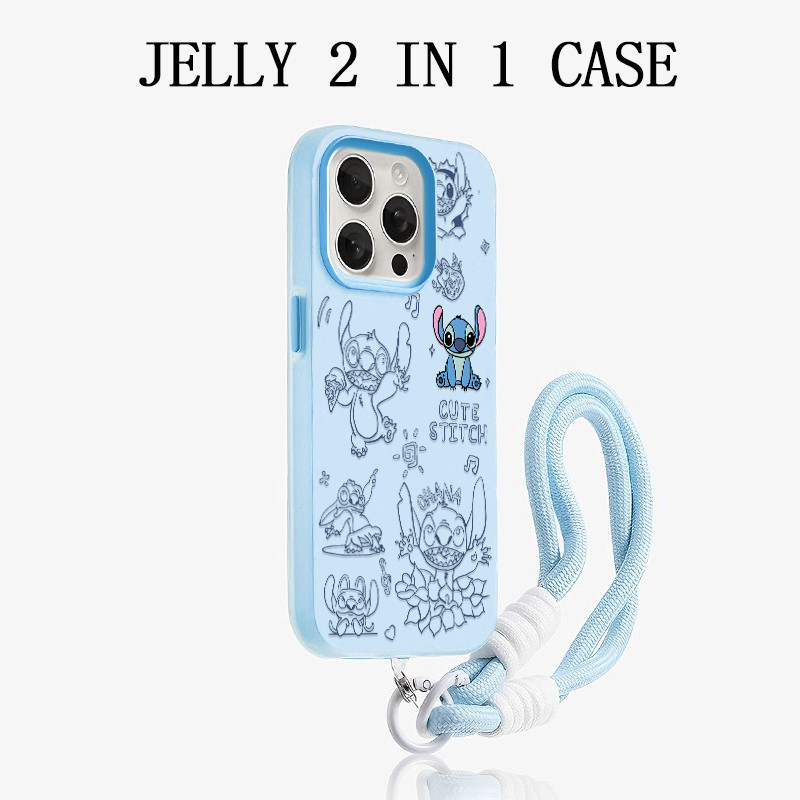 GANTUNGAN Jelly 2 In 1 Stitch Blue Case Vivo V60 Lite Y21D Y05 Y400 V70 Fe Y19S Pro Y29 5G Z10R 5G I