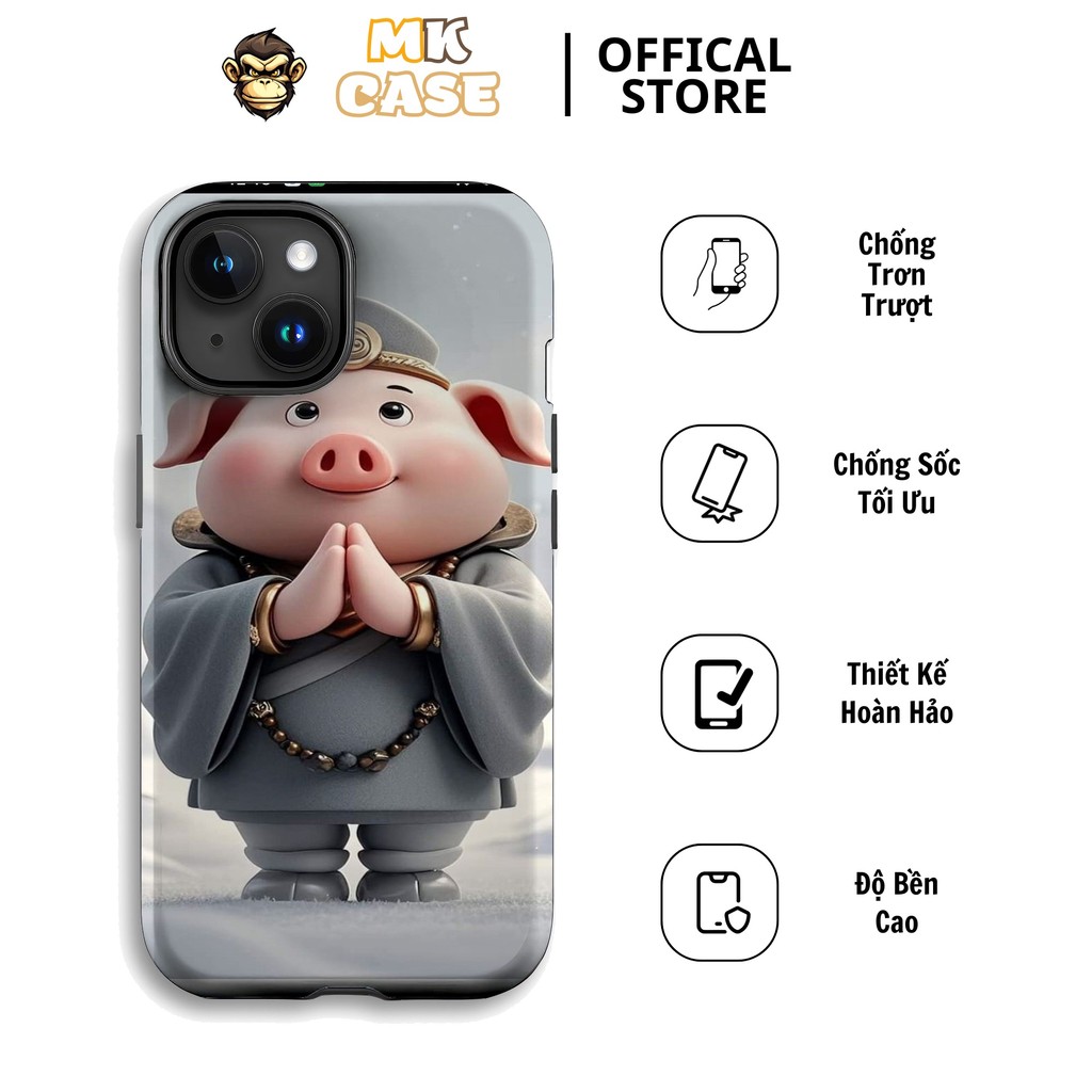 MK CASE กันกระแทก Cute Piggyback Peace Praying Iphone CASE