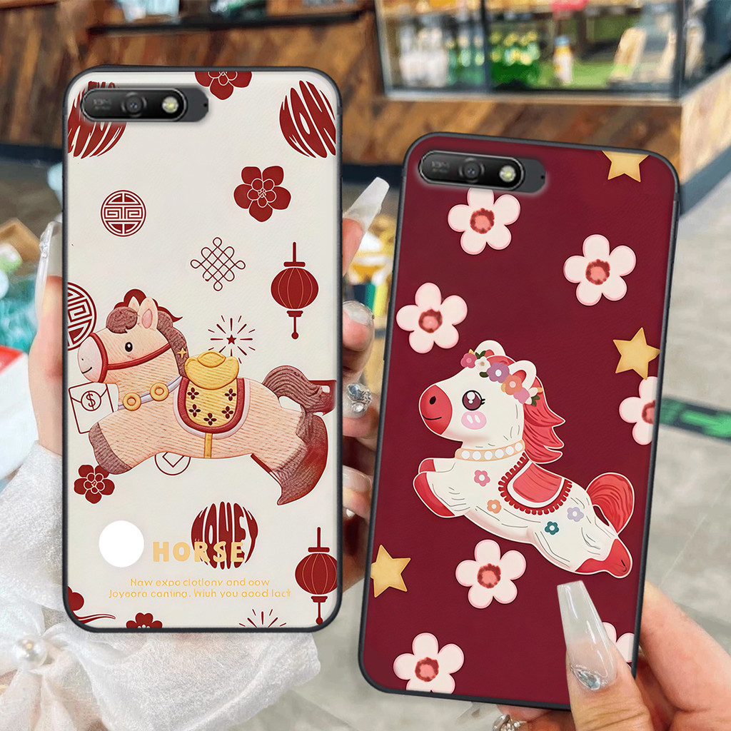 Huawei Y6 Prime 2018 / Y6 Pro 2018 / Y7 Prime 2018 / Y7 Pro 2018 เคสม้านําโชคเพื่อโชคลาภ