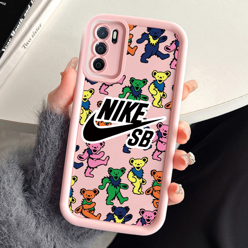 เคสสำหรับ OPPO A16 A16s A54s เคสโทรศัพท์แบรนด์อินเทรนด์สามสีซิลิโคนกันกระแทก