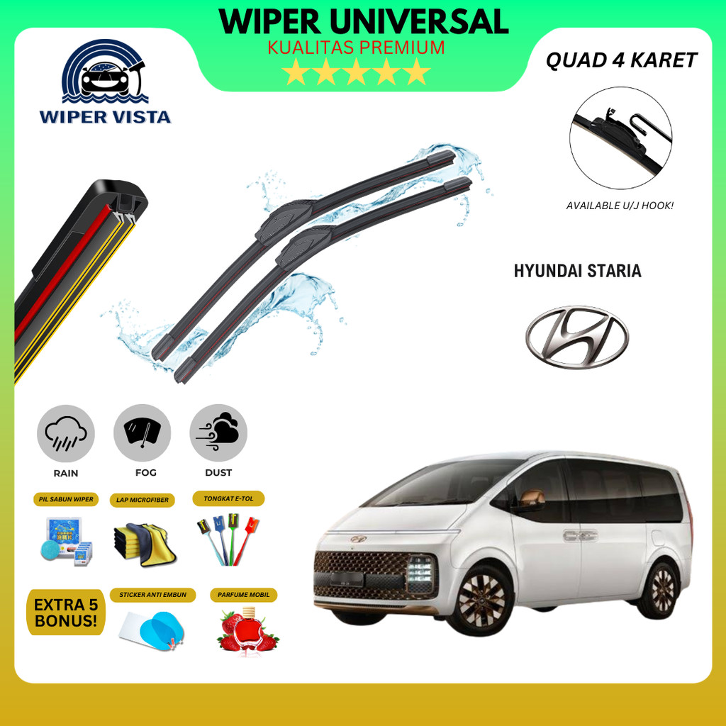 ที่ปัดน้ําฝนกระจกรถยนต์ Hyundai Staria Quad ฟรี 5 โบนัส