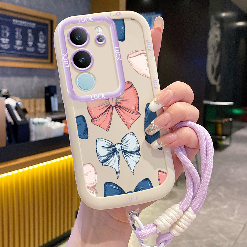 เคส VIVO V29 5G V29E 5G V29 Pro 5G วาด Bowknot พร้อมเชือกเส้นเล็ก