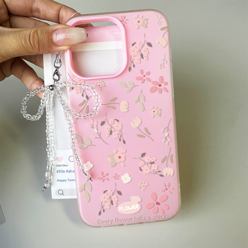 HP GANTUNGAN Senlin [ปลอก+Lanyard] เคสดอกไม้ Redmi Note 14 4G 5G A5 15 15C Poco F7 C71 C85 Xiaomi 15