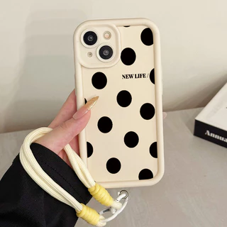 เคสสำหรับ iPhone 6 Plus 6s Plus 7 Plus 8 Plus SE 2020 X Xr Xs Max เคสโทรศัพท์เรียบง่ายวงกลมสามสีซิลิโคนสายคล้องกันกระแทก