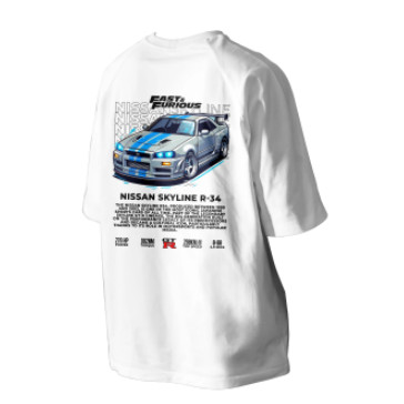 เสื้อยืด Skyline Gtr34 ไมโครไฟเบอร์