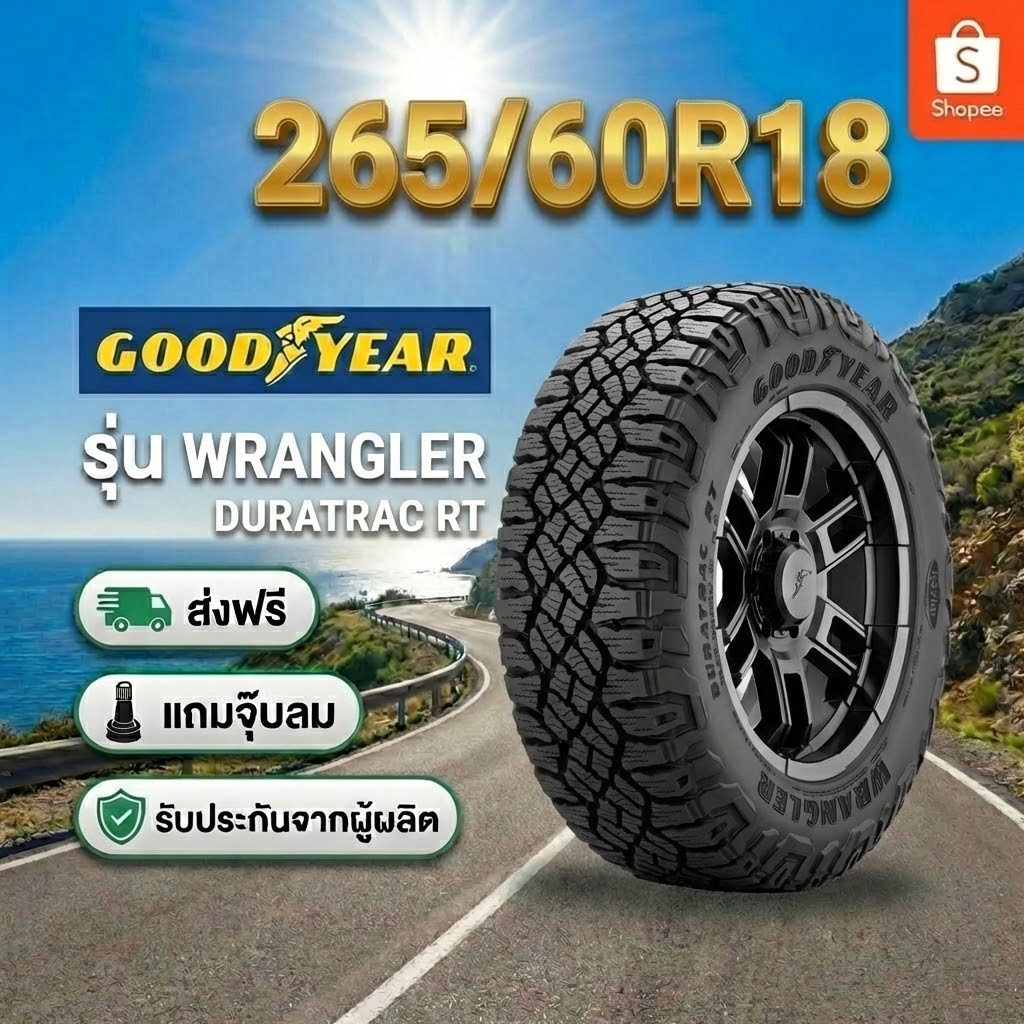 ยาง 265/60R18 GOODYEAR WRANGLER DURATRAC RT ราคาต่อเส้น  ปี 2026