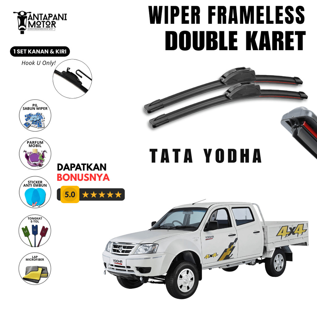Tata Yoha ที่ปัดน้ําฝนกระจกรถยนต์คู่ฟรี 5 โบนัส