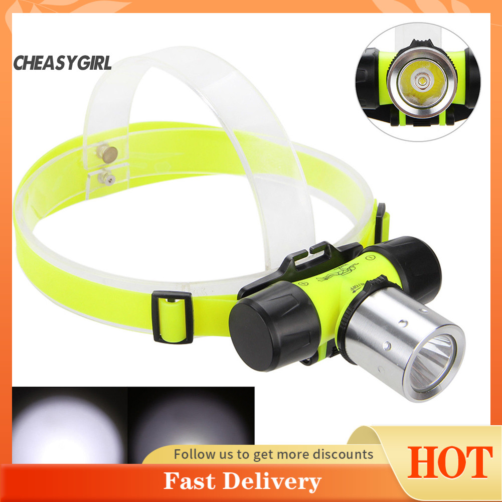 {cheasygirl.ph}ไฮไลท์กันน้ํากลางแจ้ง LED ไฟหน้าดําน้ําไฟฉายไฟฉายไฟหน้า