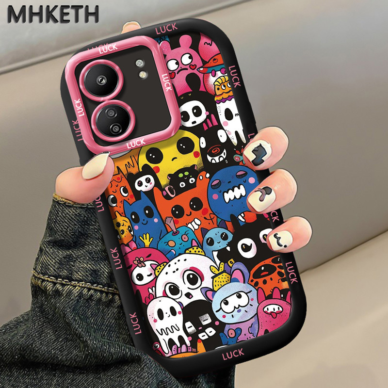 MHKETH เคสสำหรับ Xiaomi Redmi 13C เคสซิลิโคนเคสโทรศัพท์บุคลิกภาพน่ารัก