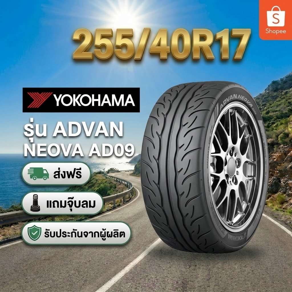 255/40R17 YOKOHAMAADVAN Neova AD09 ยางใหม่ 1 เส้น ปี 2026