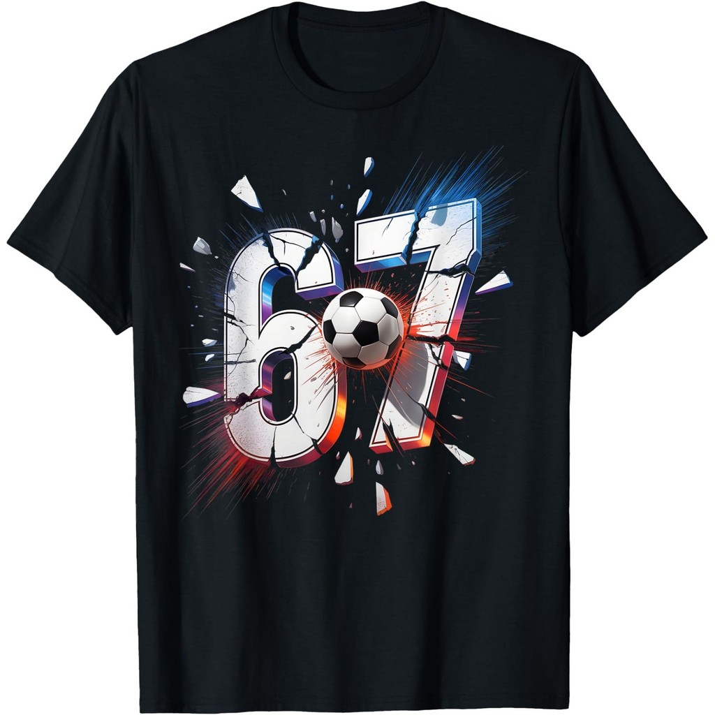 67 Soccer Six Seven 6 7 Meme Teen Men เสื้อยืด Unisex Tee