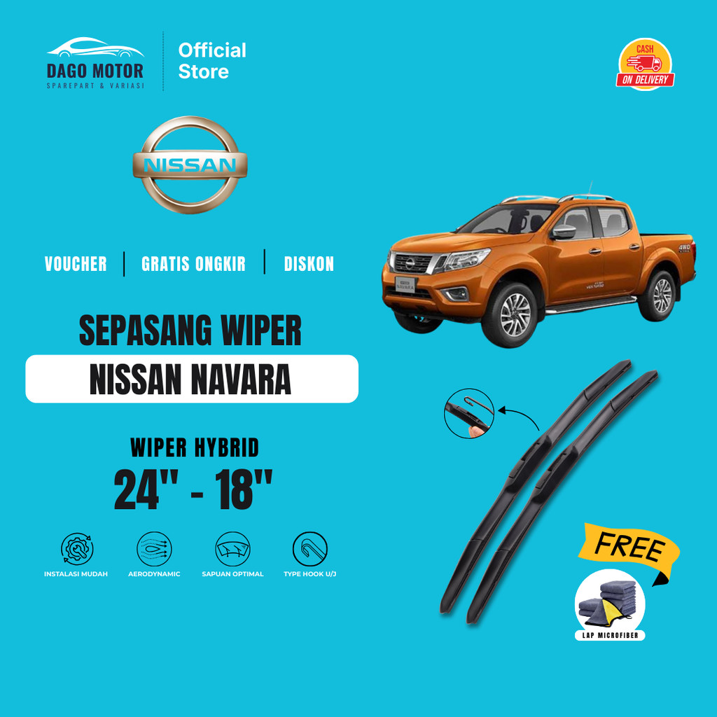 ที่ปัดน้ําฝนกระจกรถยนต์ Nissan Navara Hybrid ฟรี ผ้าไมโครไฟเบอร์