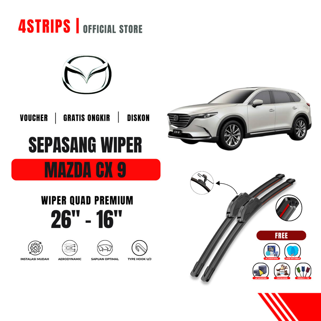Mazda Cx-9 Quad ที่ปัดน้ําฝนกระจกรถยนต์ฟรี 5 โบนัส