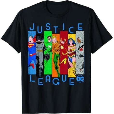 เสื้อยืด Dc Comics Justice League Hero สีดํา