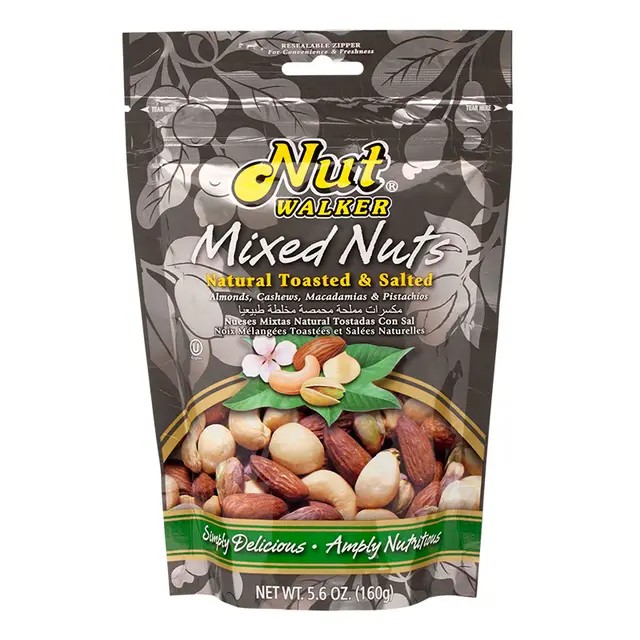 🌷 นัทวอล์คเกอร์มิกซ์นัทเนเจอร์รัล 150กรัม 🍃 8850096950305 🌻 Nut Walker Mixed Nuts Natural Toasted Sa
