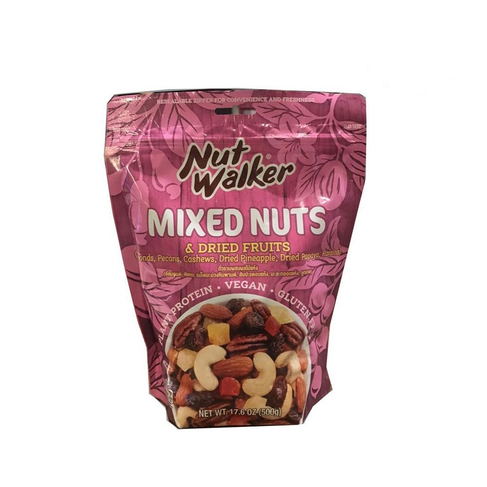 🐙 นัทวอล์คเกอร์ ถั่วรวมผสมผลไม้แห้ง 500 ก. 🐟 NUTWALKER MIXED NUTS DRIED FRUITS 500G 🐞   🐒