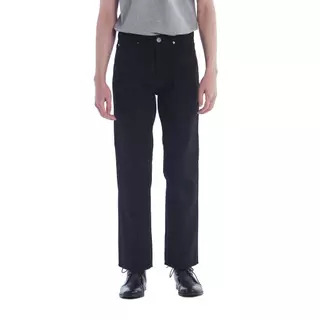 HARA HMR1-9115-02 Super Black Regular Fit Jeans กางเกงยีนส์ ซุปเปอร์แบล๊ค ด้ายดำ ขากระบอก 8.5 นิ้ว Super Black Classic