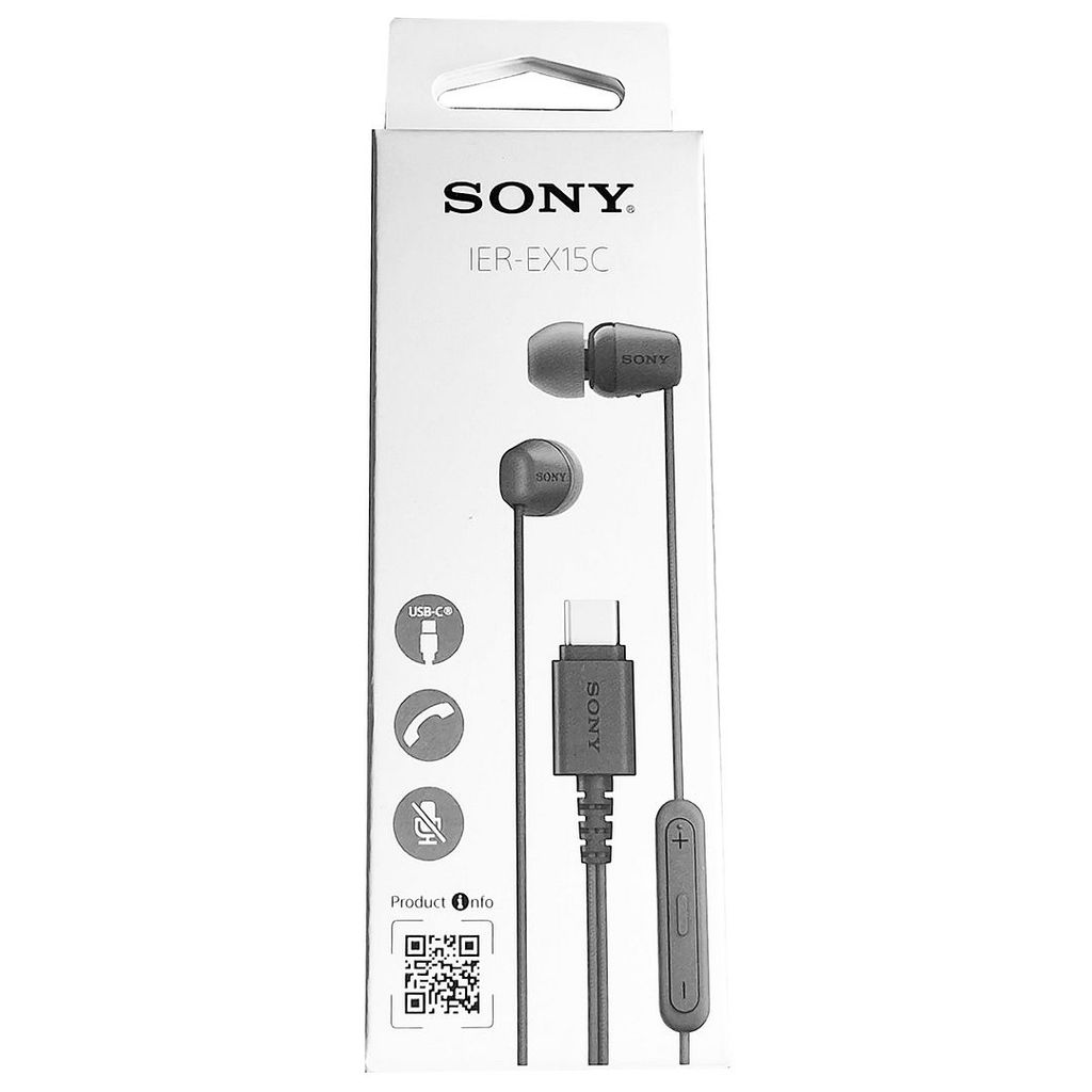 Sony IER-EX15C USB-C Wired In-Ear Headphones (Black), IEREX15CB