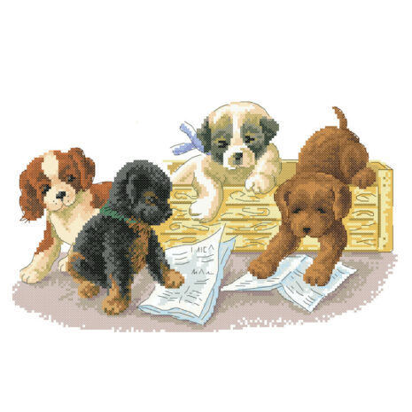 PINN SHOP ชุดปักครอสติช : Baby dogs [DMCFD-XC0845B]