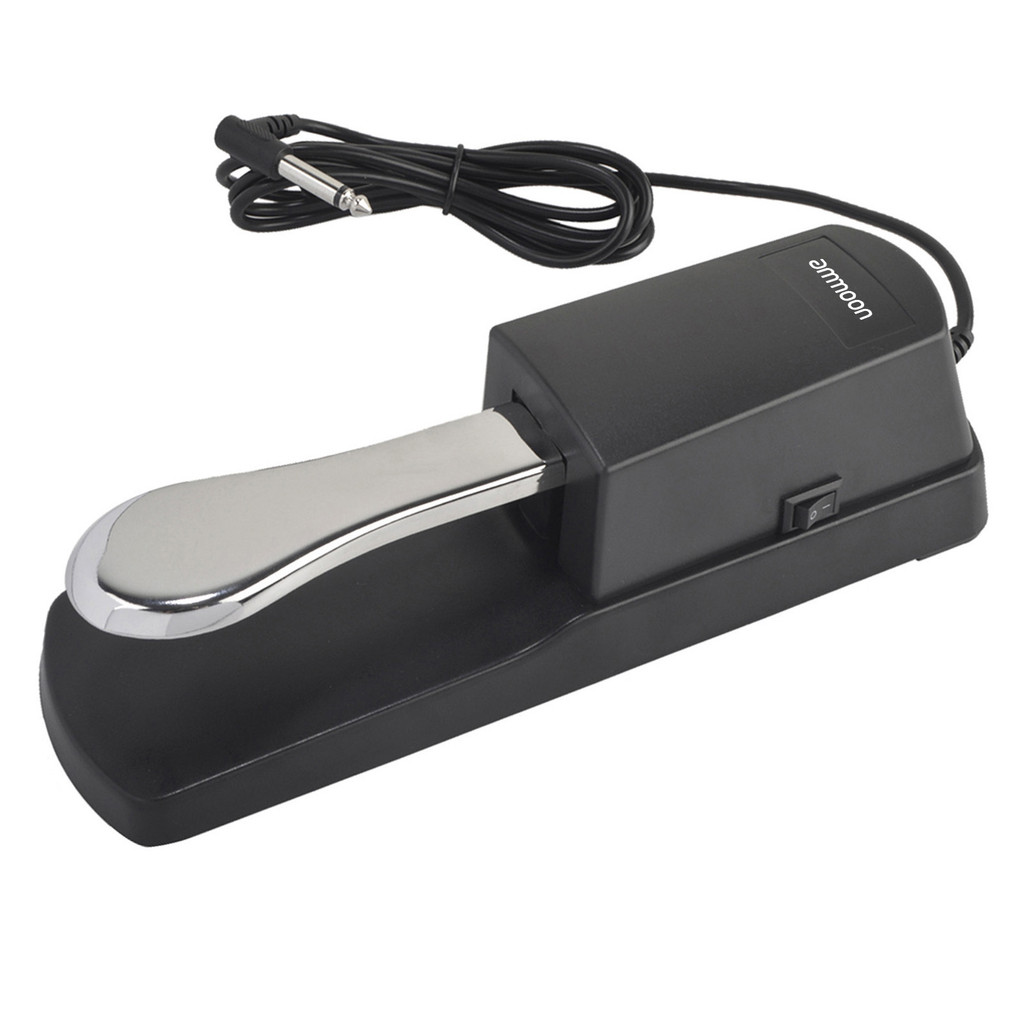 ในสต็อก ammoon Universal Sustain Pedal สําหรับเปียโนดิจิตอลอิเล็กทรอนิกส์คีย์บอร์ดเท้าพร้อมสวิตช์ Po