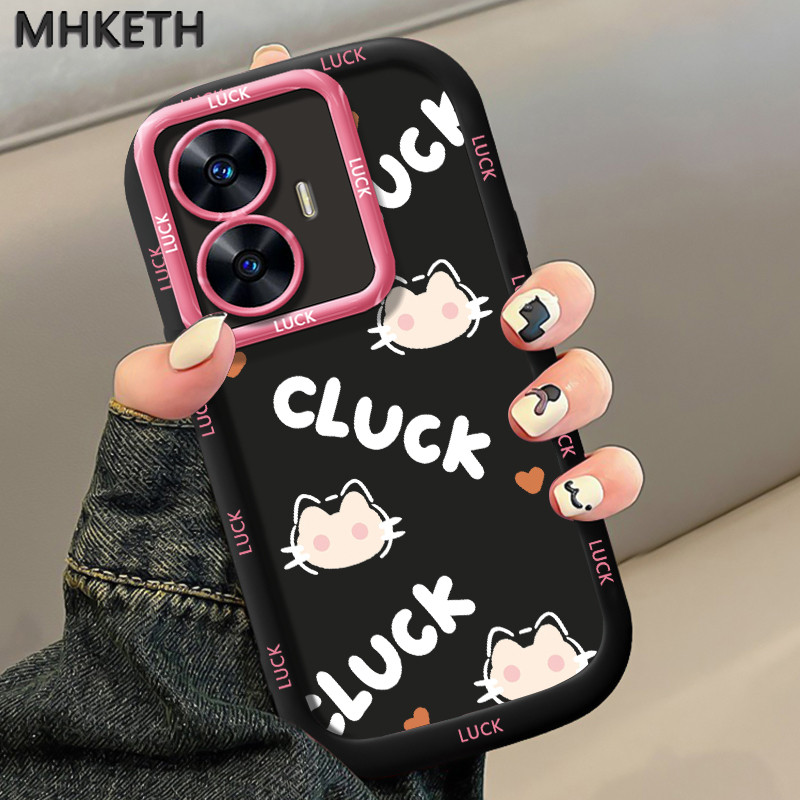 MHKETH เคสสำหรับ Realme C55 C33 Narzo N55 เคสโทรศัพท์ซิลิโคนกันกระแทกน่ารักนำโชค