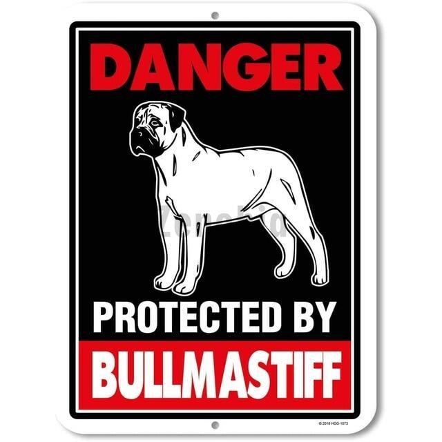 คําเตือนปกป้อง Pit Bull Pitbull สุนัขระวัง Vintage โลหะป้ายดีบุก Guard Plaque Retro Shabby ตกแต่งบ้า
