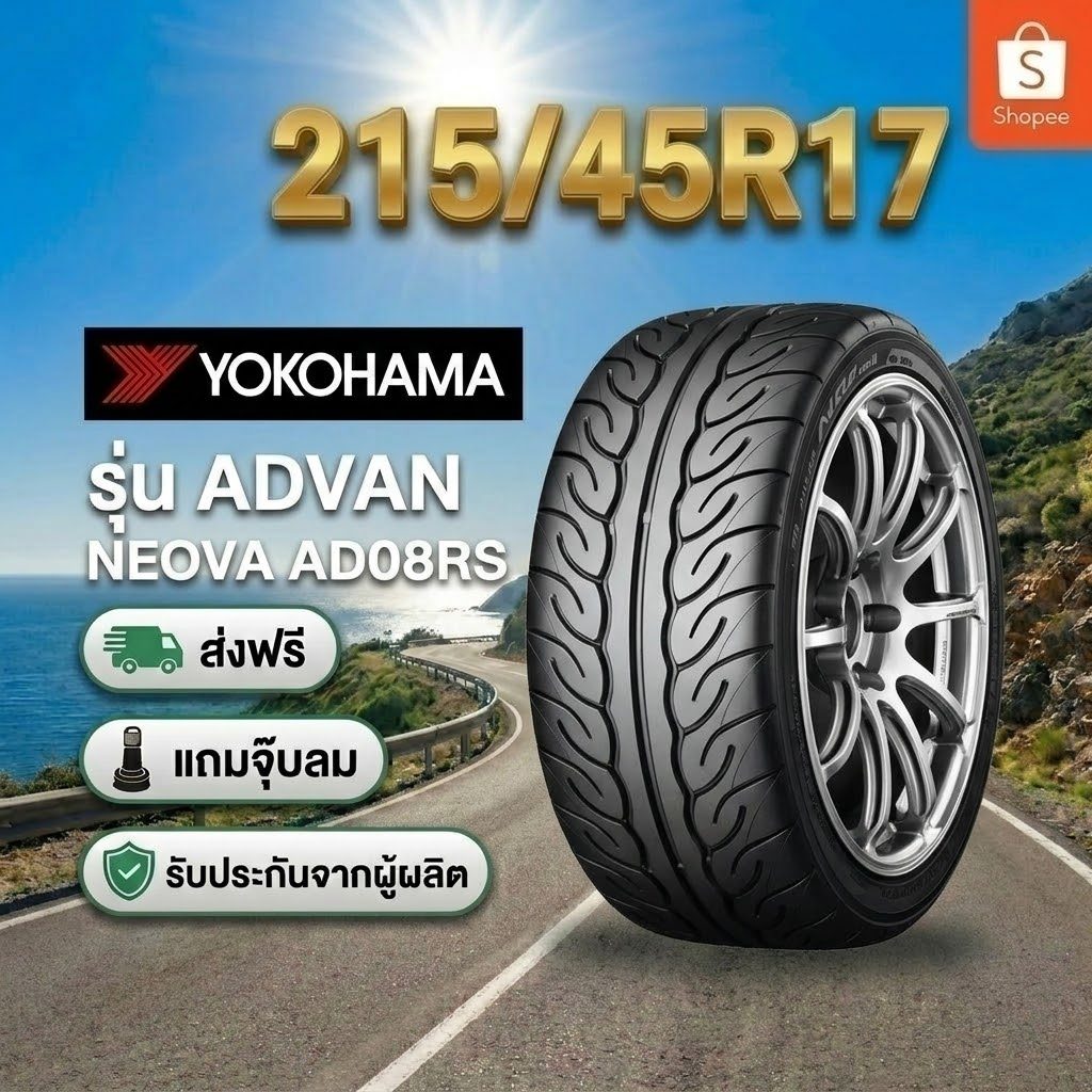 215/45R17 YOKOHAMAADVAN Neova AD08 RS ยางใหม่ 1 เส้น ปี 2026