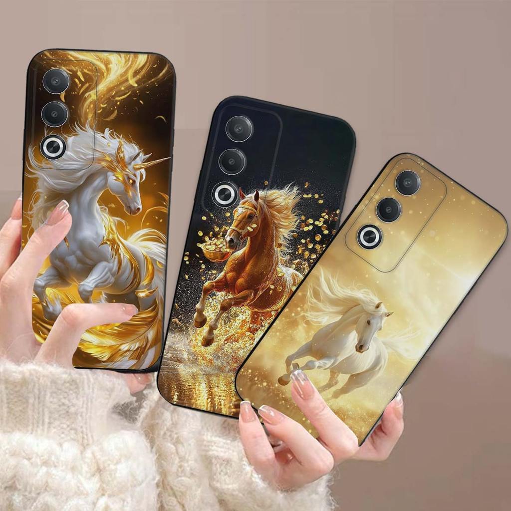 เคส Oppo A80 พิมพ์ลายม้าสีทองนําโชค - เคส TPU กันกระแทก
