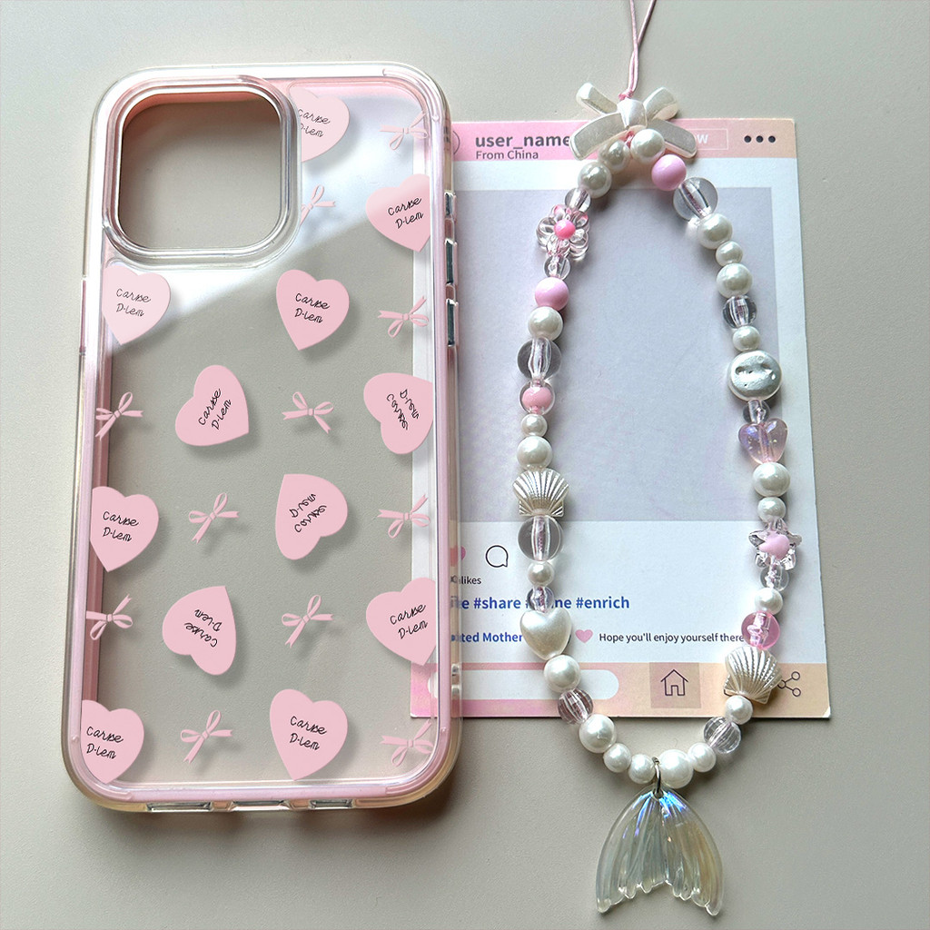 Heart Bow [Shop Blouse] เคส Hp Iphone 13 Pro Max 17 Pro Max Ip 12 11 16 Plus Ip 15 Pro Ip 14 Plus Ck