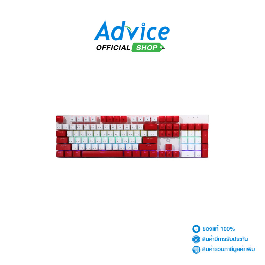 OKER KEYBOARD K458 RED WHITE (BLUE SWITCH) - A0151966