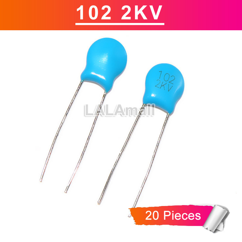 20 ชิ้น 102 2KV 102K 2000V ตัวเก็บประจุเซรามิกแรงดันสูง 1nF 1000pF ใหม่เดิม