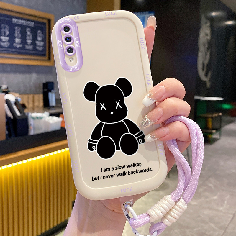 เคส Samsung A50 A50s A30s หมีดําเล็กพร้อมเชือกเส้นเล็ก