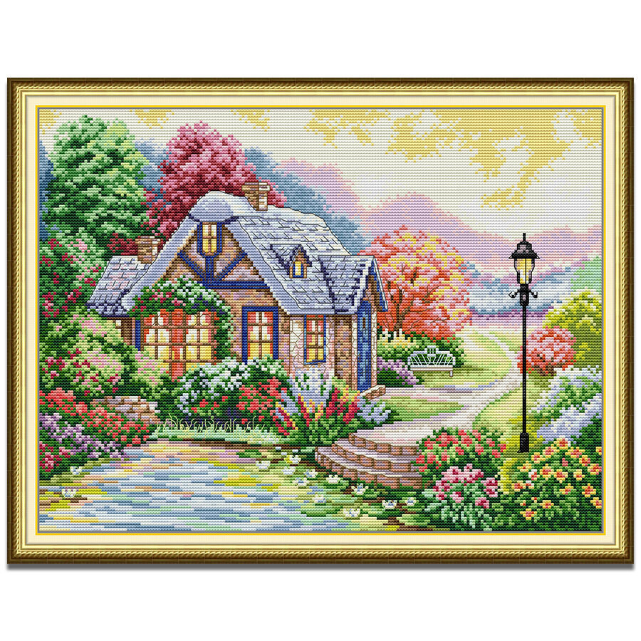 ปักครอสติส ชนบทสวย บ้าน ทิวทัศน์ ปักครอสติช 14/11CT