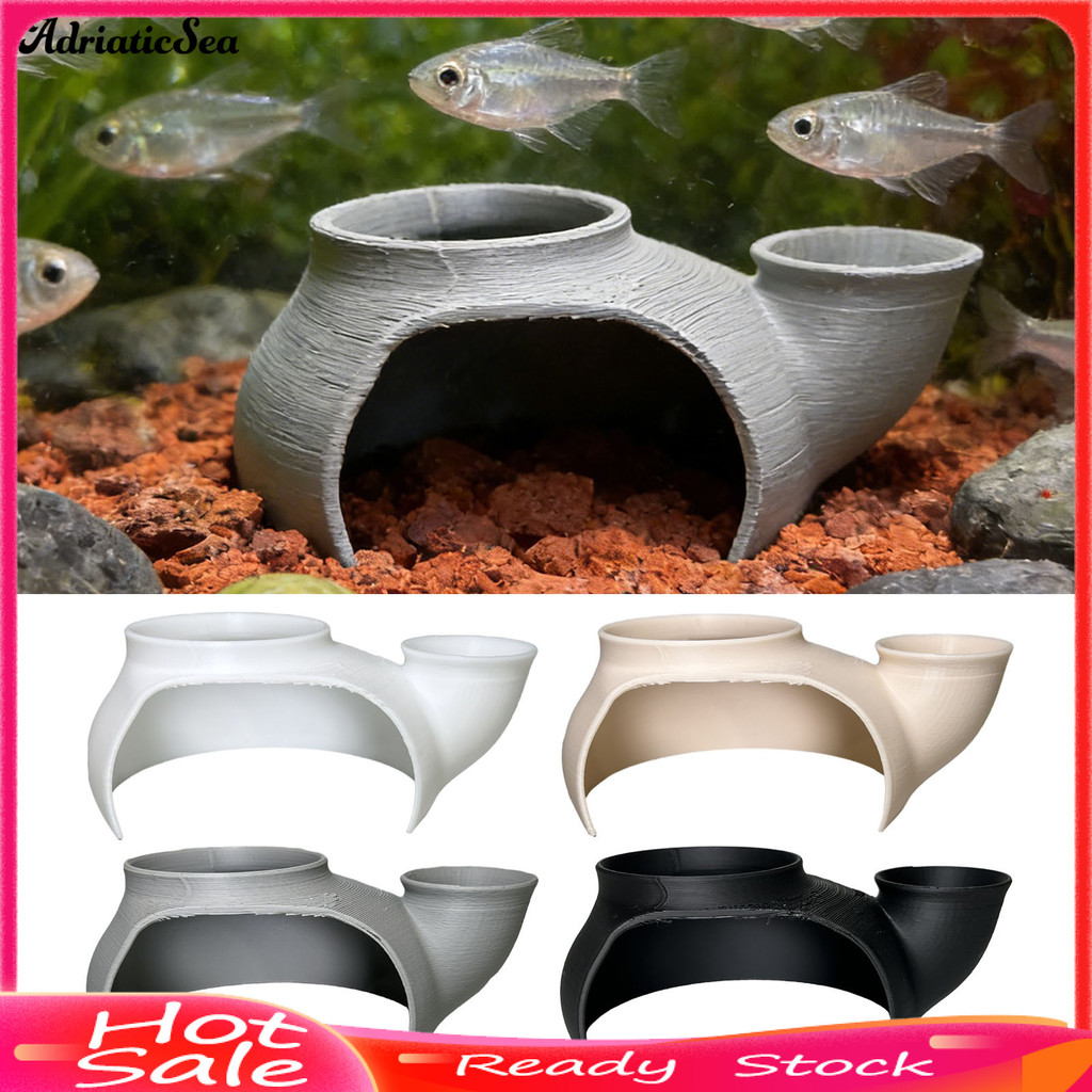 [COD]☆Aquarium Underground Cave 3D พิมพ์ภายใต้กรวดอุโมงค์ Hideout ถังปลาตกแต่งสําหรับ Betta Corydora