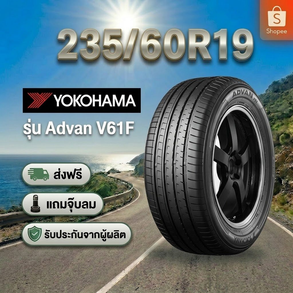 235/60R19 YOKOHAMA Advan V61 ยางใหม่ 1 เส้น ปี 2026