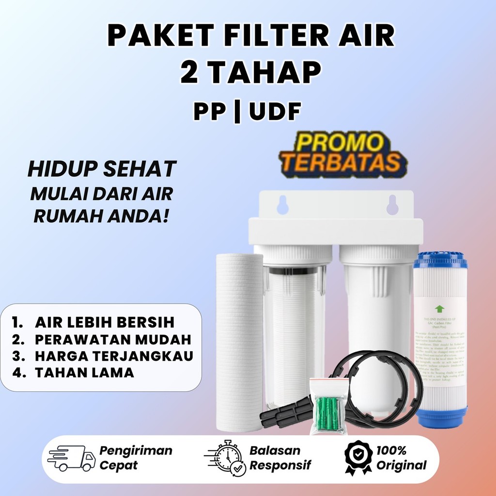 แพ็คเกจกรองน้ํา WELL/PDAM 2 STAGE FILTER / HOUSING FILTER 10" (PPF & UDF)