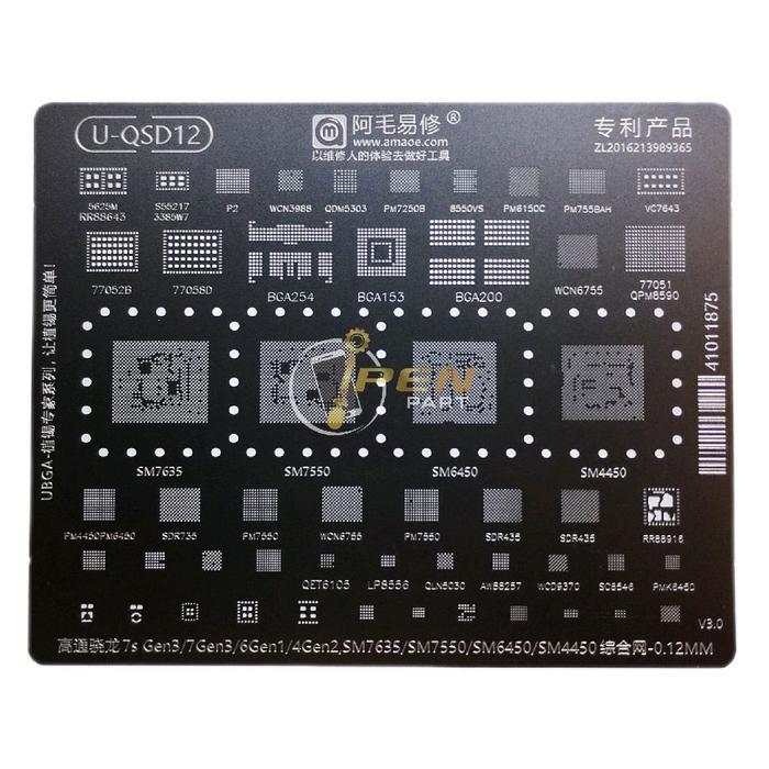 Sm7635 U-Qsd12 Sm7550 Sm6550 Rr88916 Rr8863 Amoe Org Bga ลายฉลุ