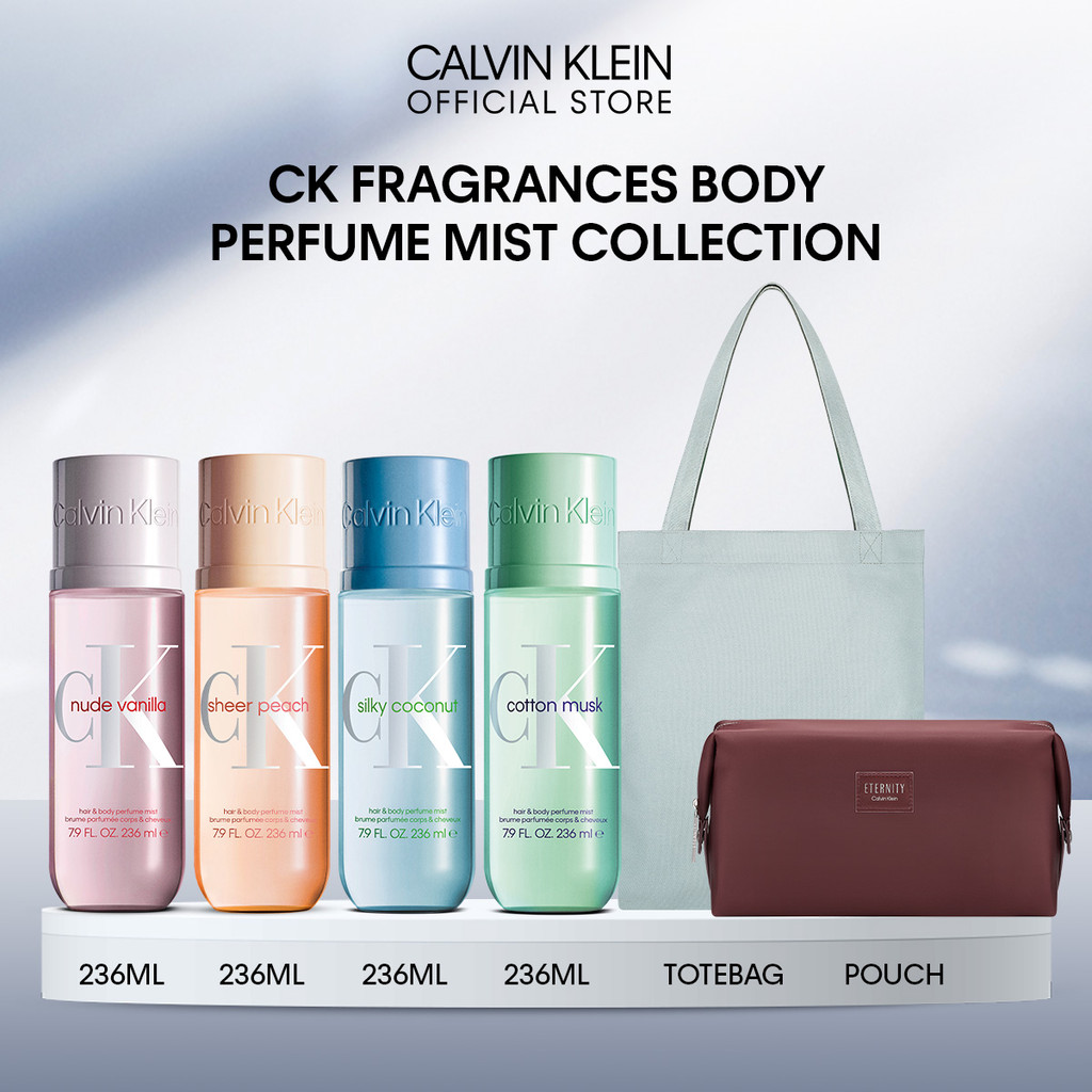 Calvin Klein Fragrances Body Perfume Mist Collection (Sheer Peach, Nude Vanilla, Silky Coconut, Cotton Musk)