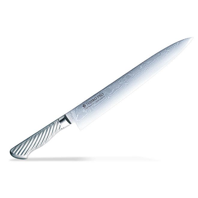 Tojiro โทจิโร่ PRO มีดทำครัวซูจิฮิกิ เหล็กดามัสกัสผสมนิกเกิล 270 มม. F-1040 kt0642 [Direct from Japa
