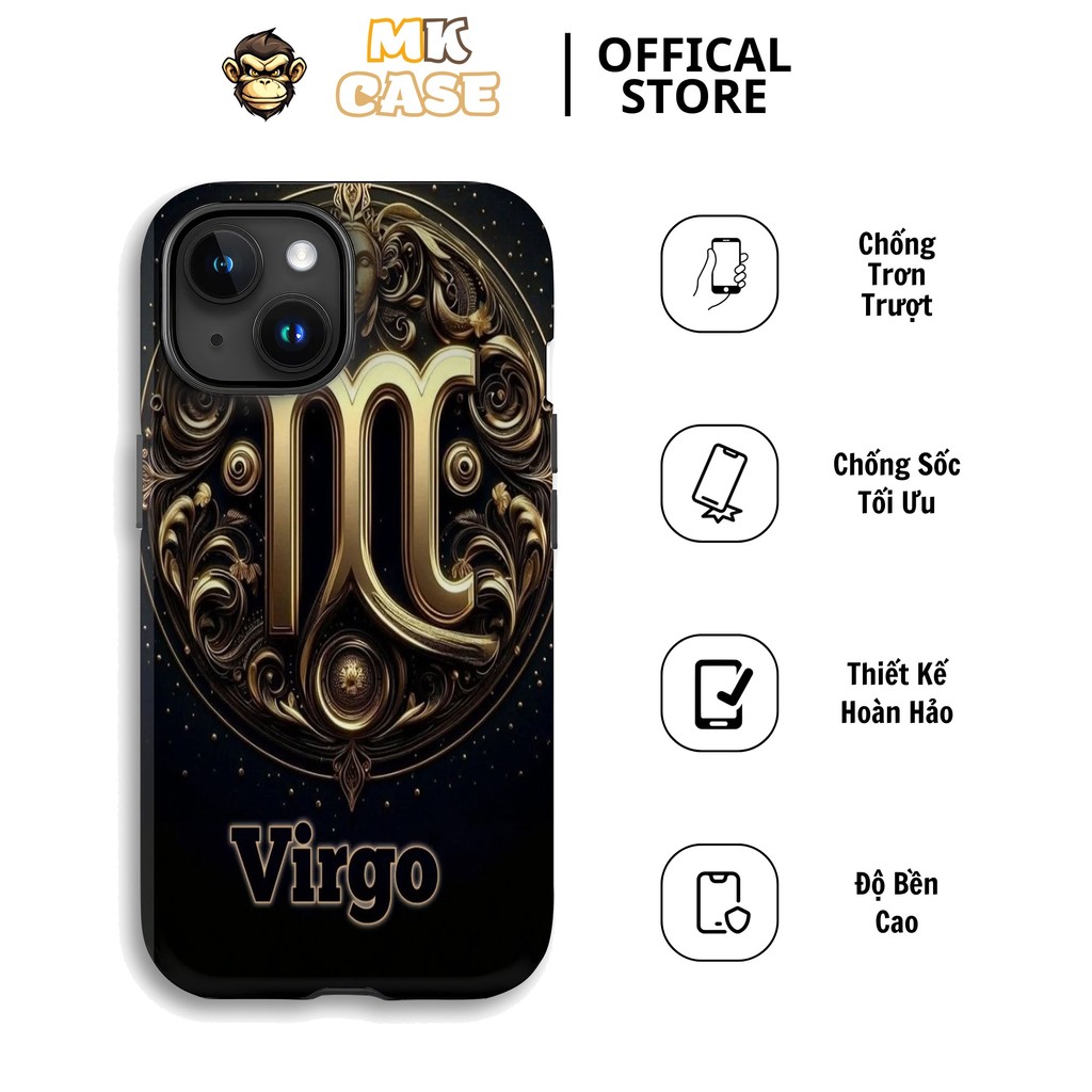 Virgo Virgo iPhone CASE นูนหรูหรา Bronze Gold Art MK CASE